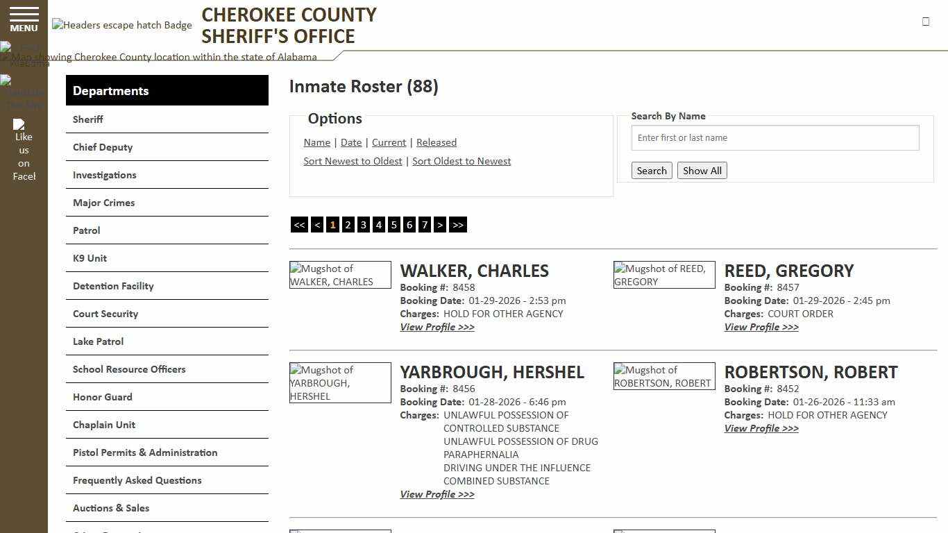 Inmate Roster - Current Inmates Booking Date Descending - Cherokee County Sheriff AL